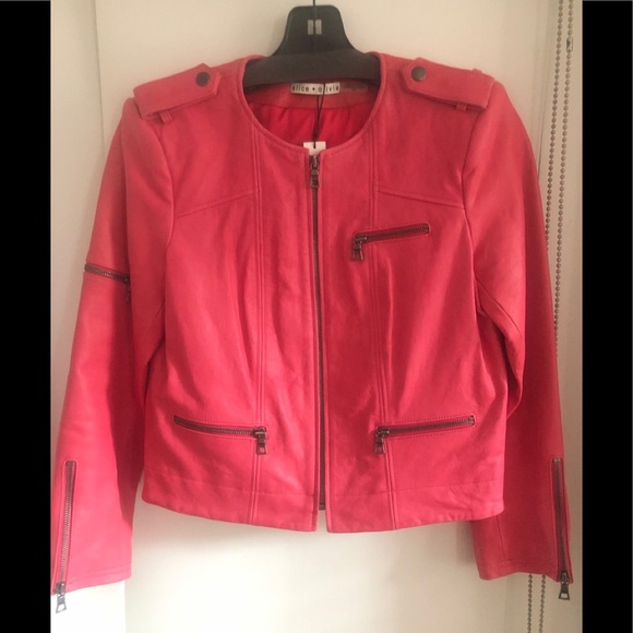 Alice + Olivia Lamb Leather Jacket NWT - Picture 1 of 5